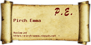 Pirch Emma névjegykártya